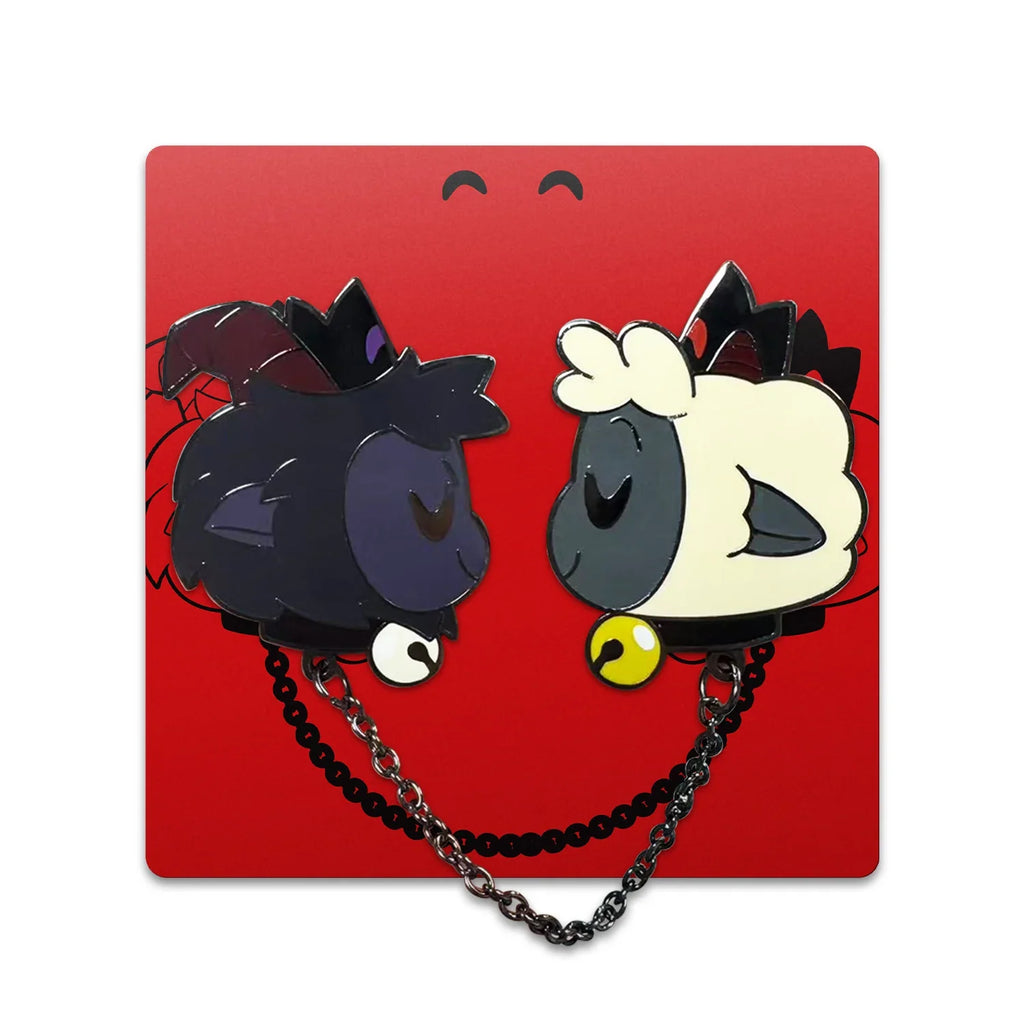 Goat and Lamb Lapel Pin - Cult of the Lamb