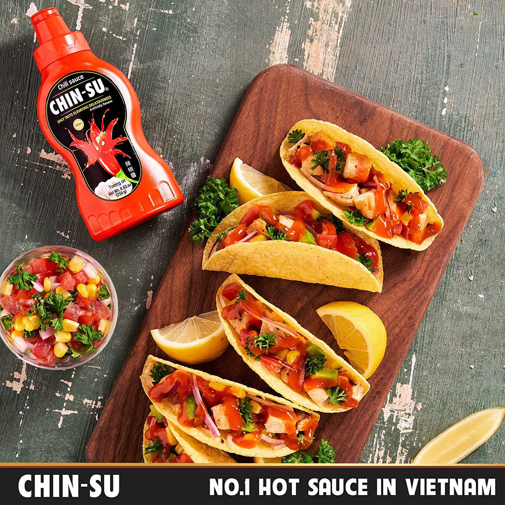 The Original Vietnamese Chili Sauce, CHIN-SU Sweet Sriracha Chili Sauce, Organic Pasta Sauce, Pizza Sauce, Rippen Chili Garlic Hot Sauce, Salsa Hot Spaghetti Sauce BBQ Sauce Gift Set, 1 Pack of 8.82oz