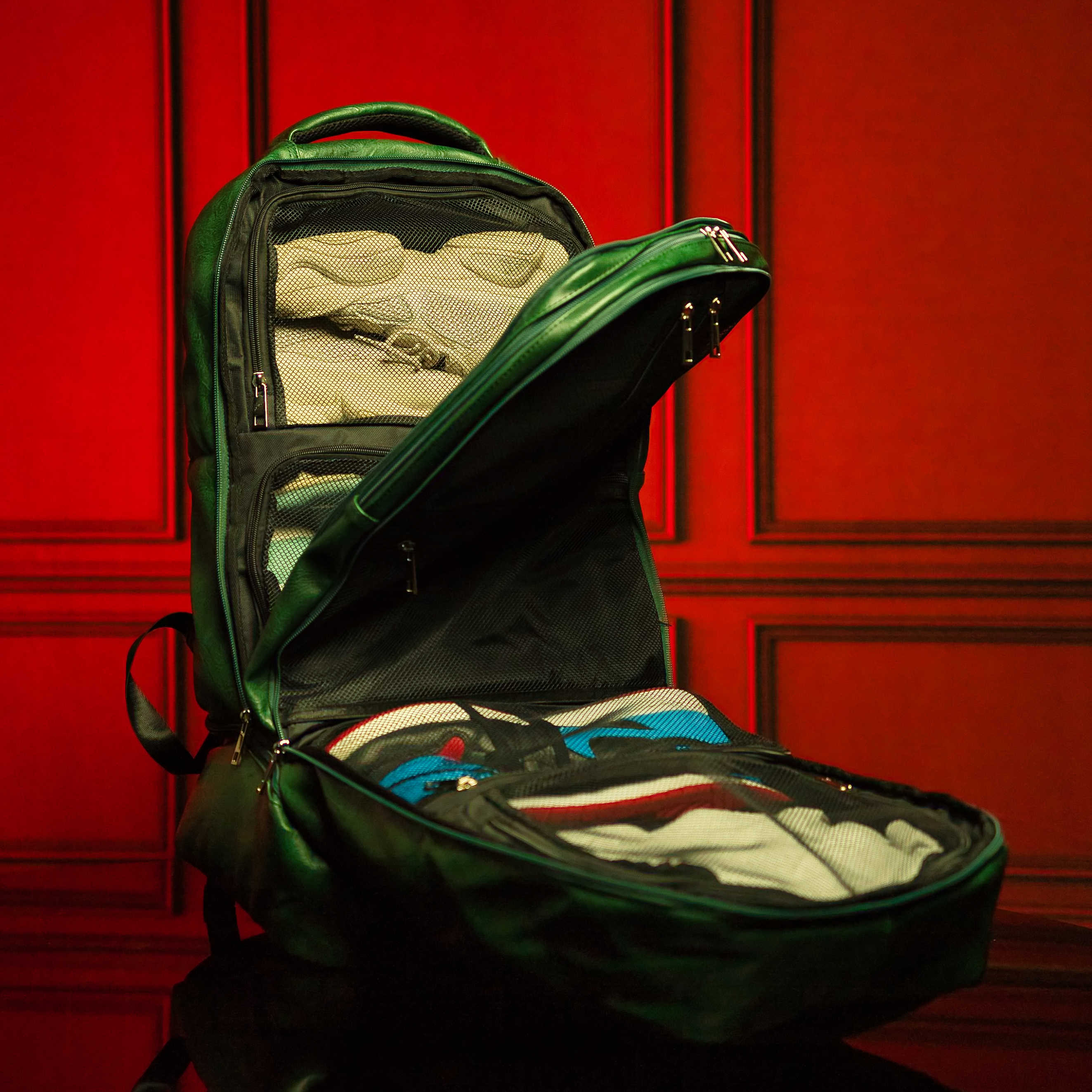 Emerald Green Leather Carry-On Patented Backpack (Only 300 Made)