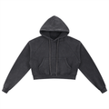 Basic B Grunge Wash Cropped Hoodie
