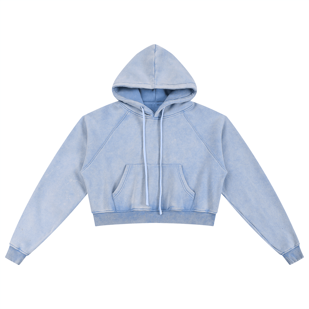 Basic B Grunge Wash Cropped Hoodie