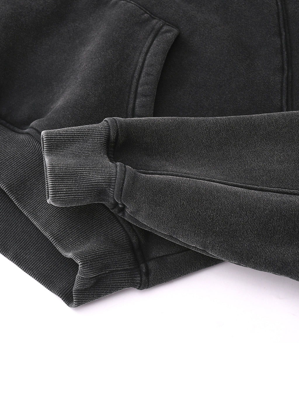 Basic B Grunge Wash Cropped Hoodie