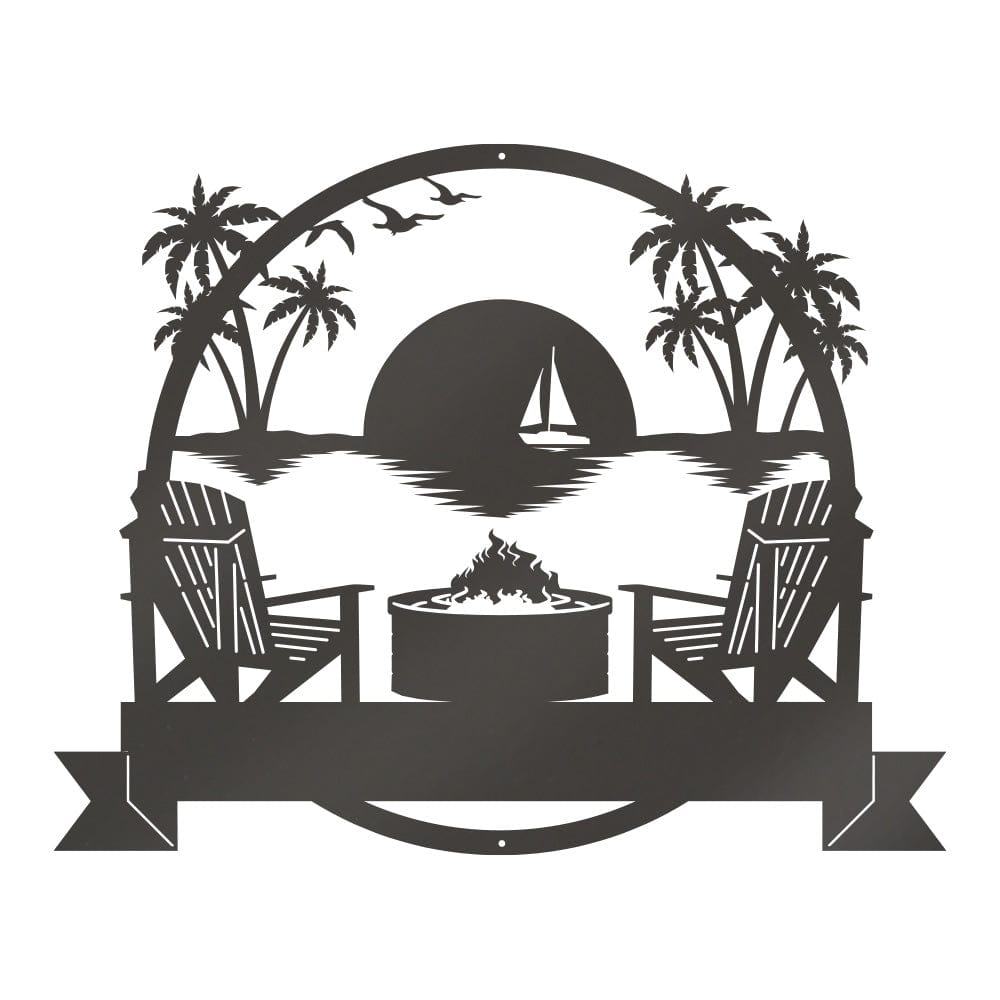 Beach Fire Pit Monogram