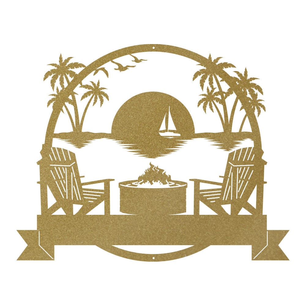 Beach Fire Pit Monogram