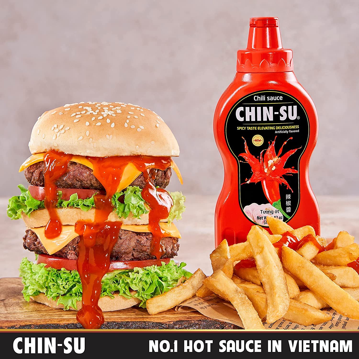 Chin-su Vietnamese Hot Sauce, Sweet Sriracha Chili Sauce 17.6 Oz (500g)