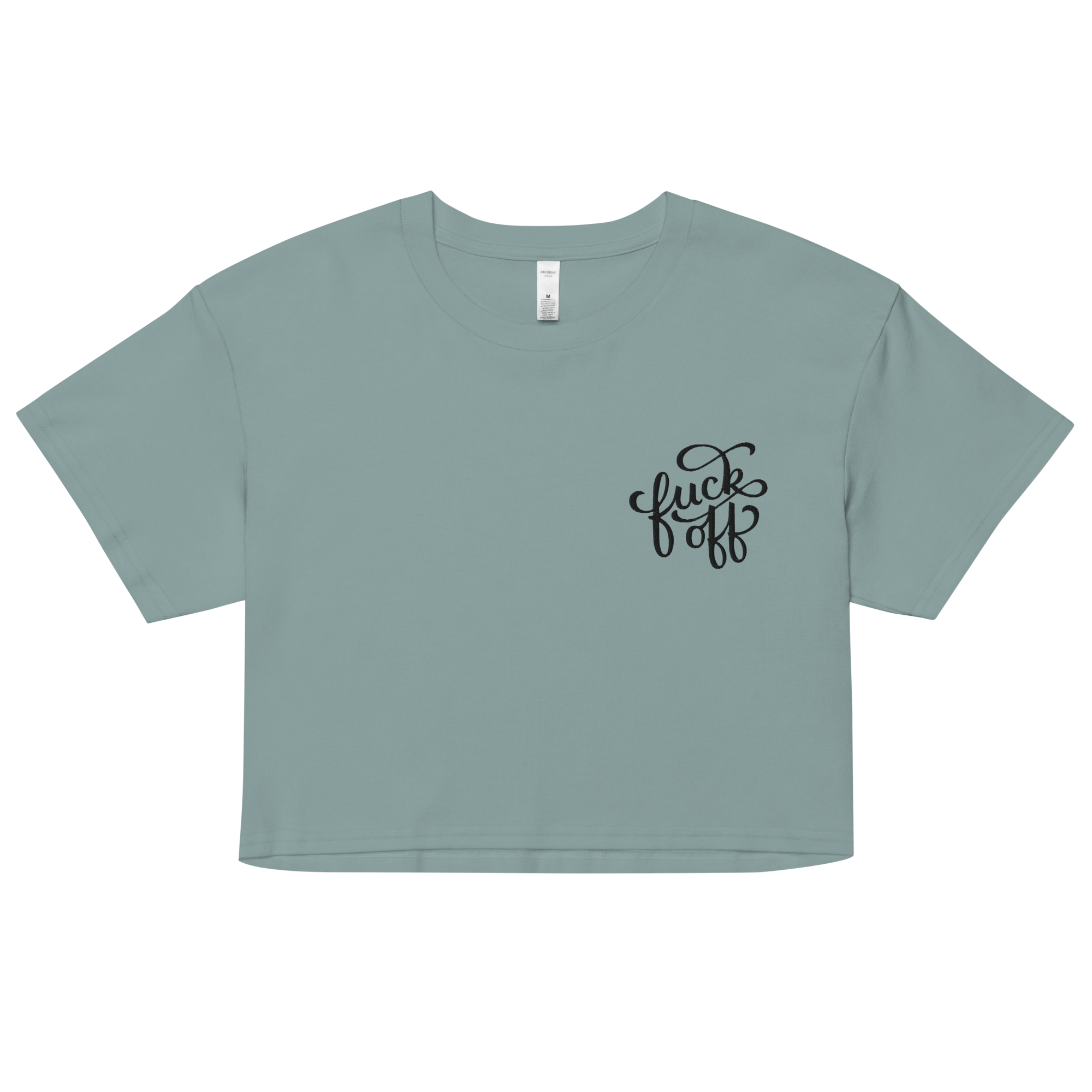 Fuck Off Embroidered Crop Top