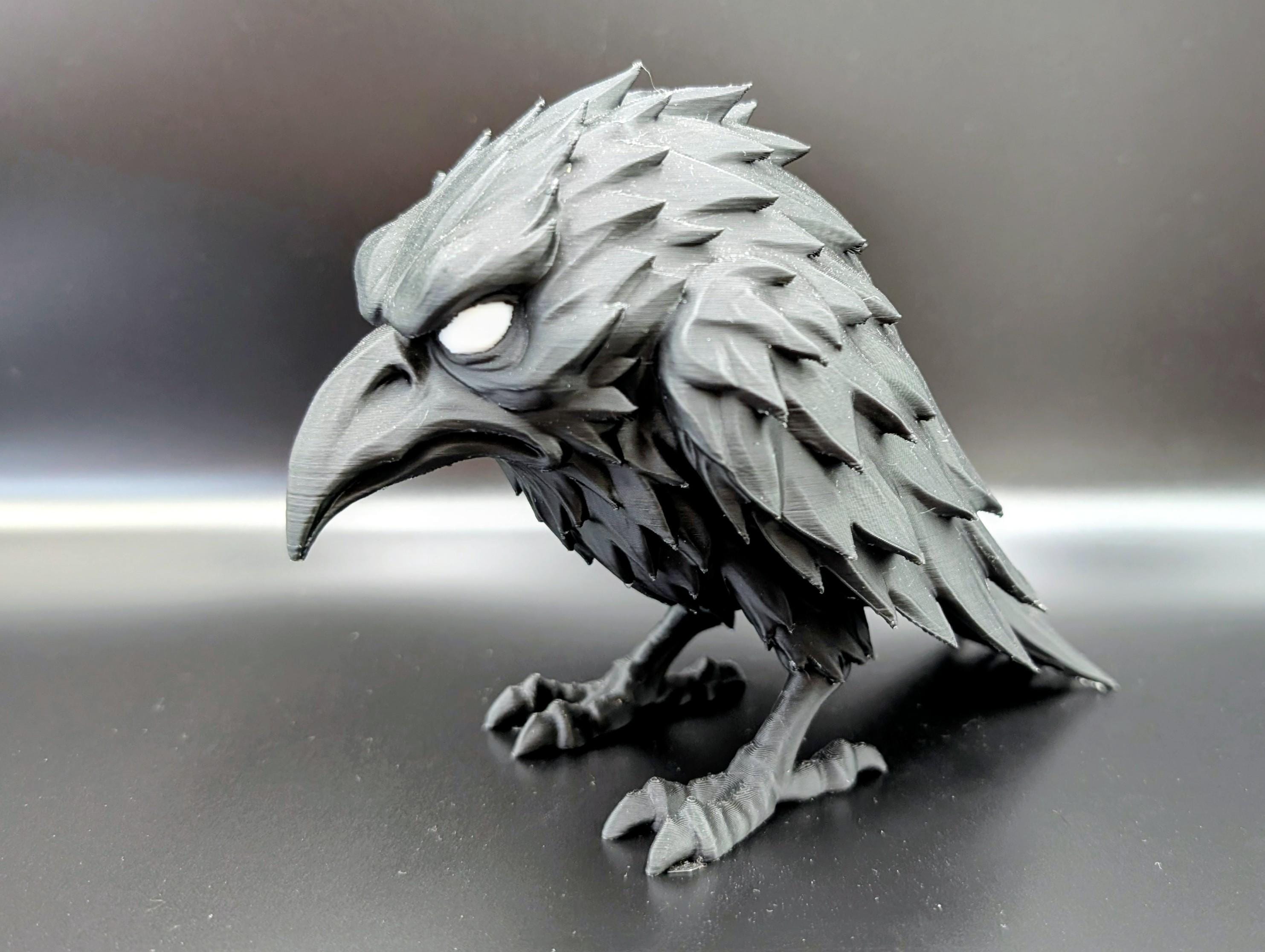 Black Raven Sculpture - Customizable Gothic Crow Figurine
