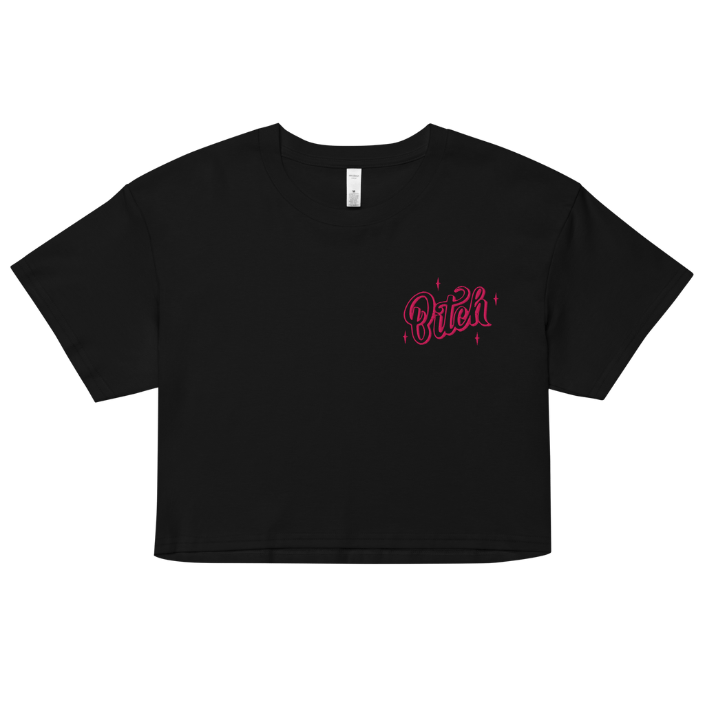 Magical Bitch Embroidered Crop Top