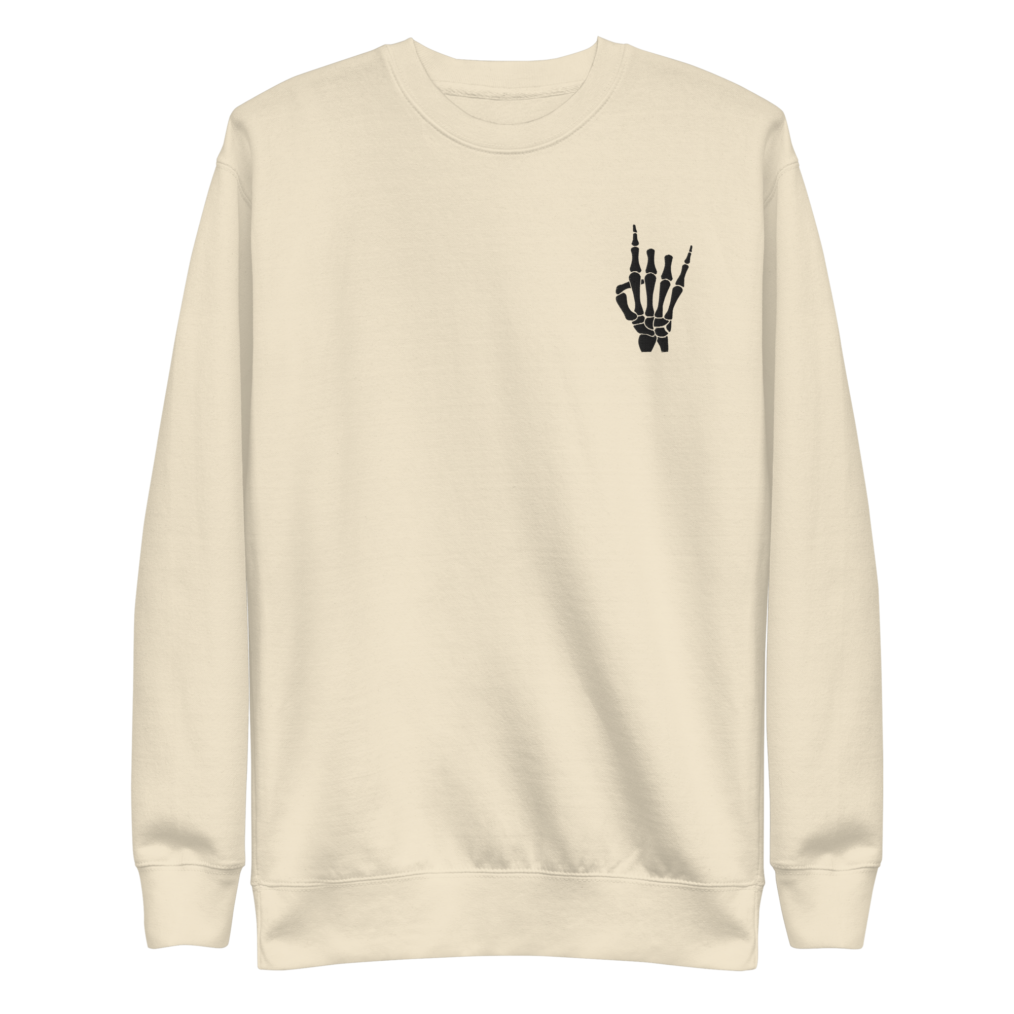Rock On Skeleton Embroidered Sweatshirt