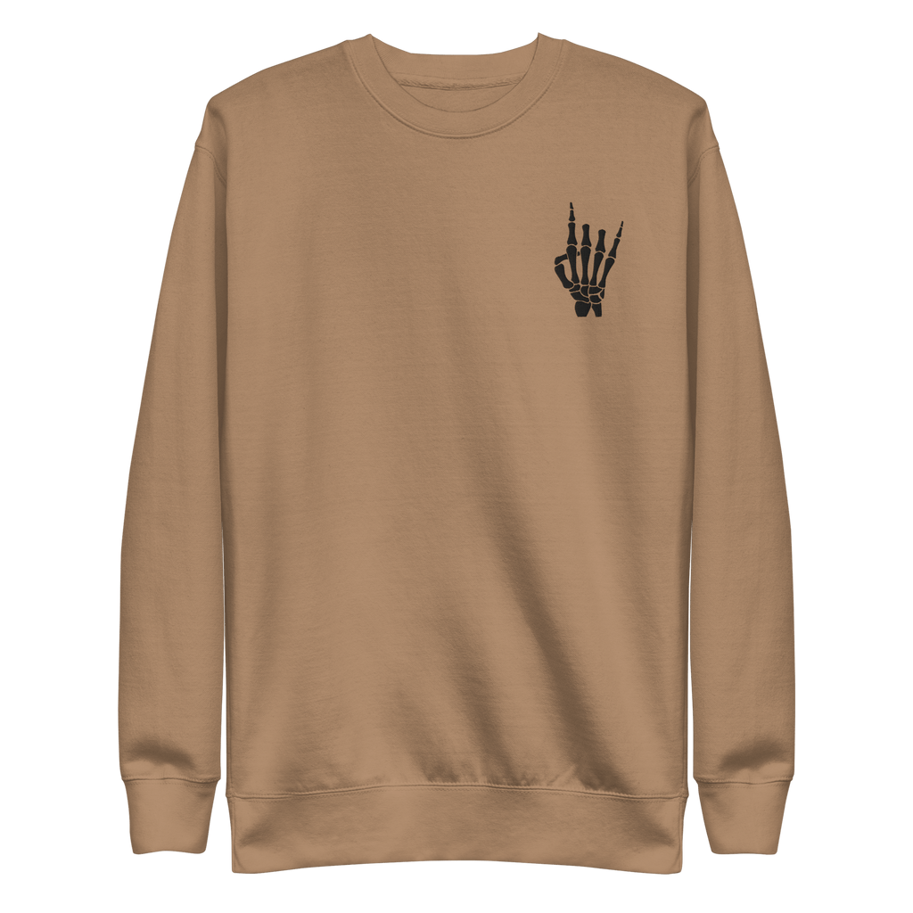 Rock On Skeleton Embroidered Sweatshirt