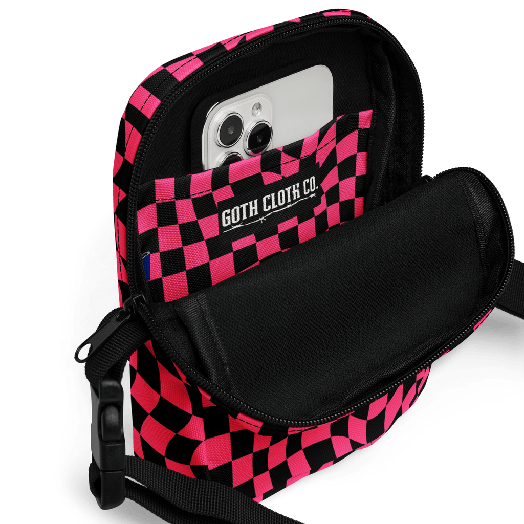 Twisted Tiles Checkerboard Crossbody Bag